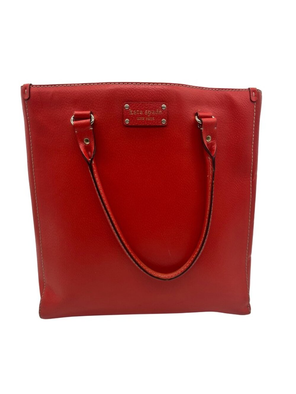 Kate Spade Red Pebbled Grain Leather Tote Bag